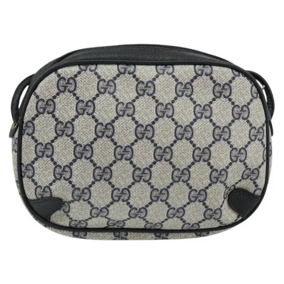 Authentic GUCCI GG Supreme Sherry Line Shoulder Bag PVC Navy Red 89 02 066 - Picture 10 of 16